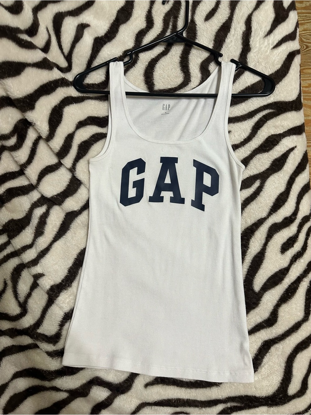 GAP White Tank with Navy Logo